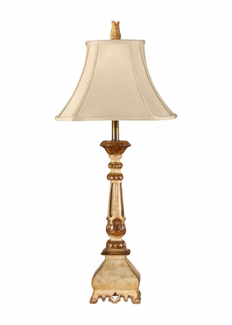 9088 Wildwood Lamps Tuscan Candlestick Lamp with Hand Colored Faux Wood