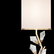 908815-2 Fine Art Lighting Foret 35.5"H Console Lamp with Gold Leaf w/Champagne Fabric Shade Finish