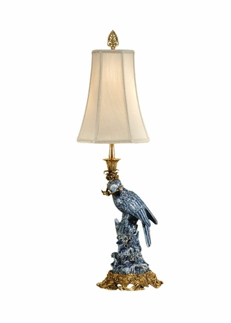 9113 Wildwood Lamps Blue Parrot Lamp (Right)