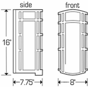 9114 Ultralights Lighting Luz Azul 16-Inch Cylinder Wall Sconce
