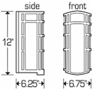 9114L12 Ultralights Lighting Luz Azul 12-Inch Cylinder Wall Sconce