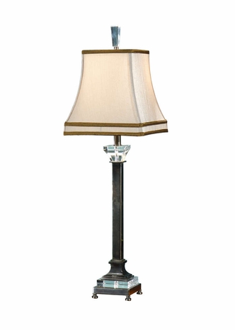 9116 Wildwood Lamps Old Bronze And Crystal Lamp