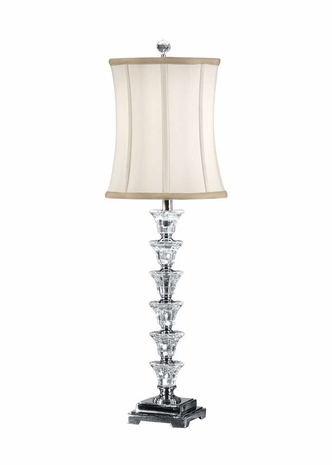 9117 Wildwood Lamps Stacked Crystal Blossoms Lamp with Antique Silver on Brass with Crystal Castings