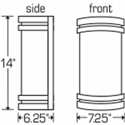 9132 Ultralights Lighting Classics 14-Inch Cylinder Wall Sconce
