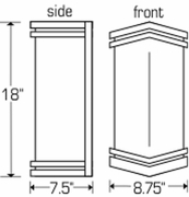 9132L18 Ultralights Lighting Classics 18-Inch Cylinder Wall Sconce
