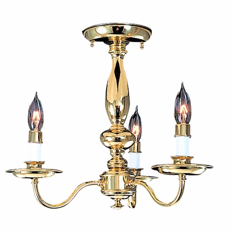 F-9133 Framburg 3-Light Mahogany Bronze Jamestown Flush / Semi-Flush Mount