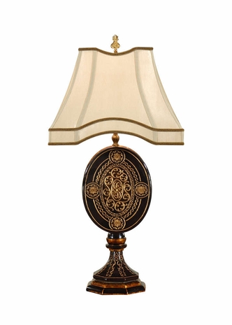 9139 Wildwood Lamps Reflector Panel Lamp with Hand Carved and Colored Wood