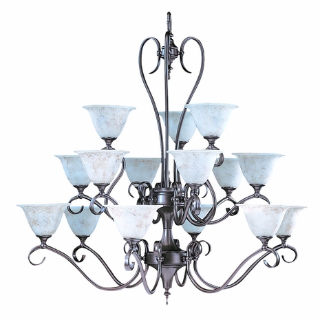 9165 Framburg Lighting Black Forest Fifteen-Light Chandelier