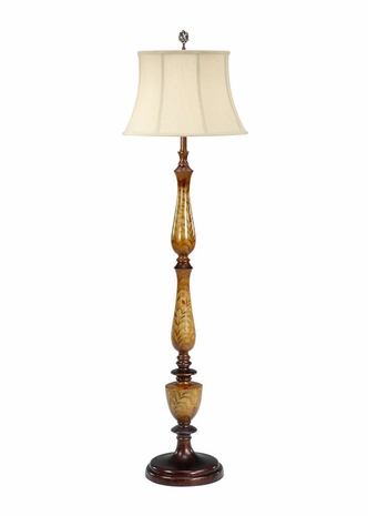 9204 Wildwood Lamps Delicate Leaves Floor Lamp with Hand Painted Faux Wood