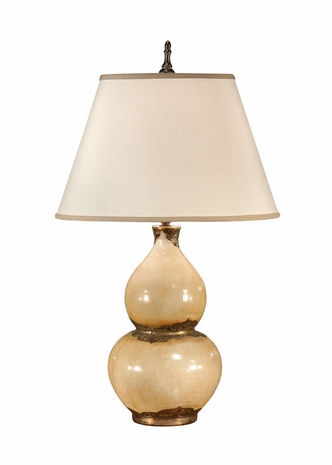9211 Wildwood Lamps Crackle Gourd Vase Lamp with Hand Made and Antiqued Crackle Earthenware with Old Brass