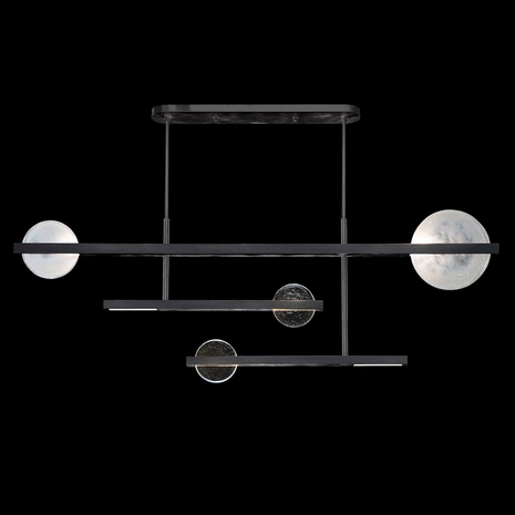 921240-1 Fine Art Lighting Selene 66.5"W Pendant with Black/Clear & White Glass Finish