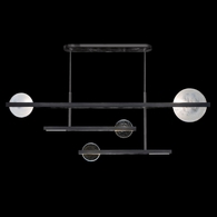 921240-1 Fine Art Lighting Selene 66.5"W Pendant with Black/Clear & White Glass Finish