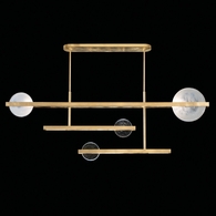 921240-3 Fine Art Lighting Selene 66.5"W Pendant with Gold/Clear & White Glass Finish