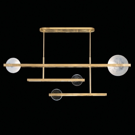 921240-3 Fine Art Lighting Selene 66.5"W Pendant with Gold/Clear & White Glass Finish