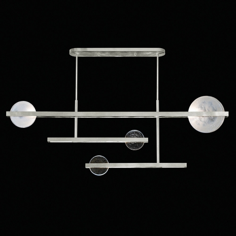 921240-4 Fine Art Lighting Selene 66.5"W Pendant with Silver/Clear & White Glass Finish