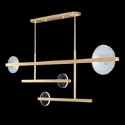 921240-5 Fine Art Lighting Selene 66.5"W Pendant with Soft Gold/Clear & White Glass Finish