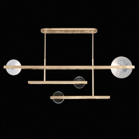 921240-5 Fine Art Lighting Selene 66.5"W Pendant with Soft Gold/Clear & White Glass Finish
