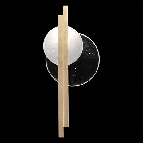 921650-5 Fine Art Lighting Selene 26"H RSF Sconce with Soft Gold/Clear & White Glass Finish