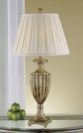 9216PS-DISC Murray Feiss Quarry Pompeii Stone Table Lamp and Shade Clearance Item