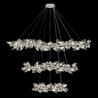 921940-1 Fine Art Lighting Foret 71"W Round Pendant with Silver Leaf Finish