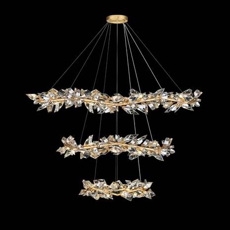 921940-2 Fine Art Lighting Foret 71"W Round Pendant with Gold Leaf Finish