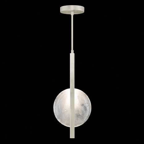 922140-4 Fine Art Lighting Selene 11"W Pendant with Silver/White Glass Finish