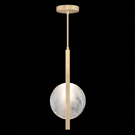 922140-5 Fine Art Lighting Selene 11"W Pendant with Soft Gold/White Glass Finish