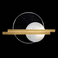922350-3 Fine Art Lighting Selene 12.75"H LSF Sconce with Gold/Clear & White Glass Finish
