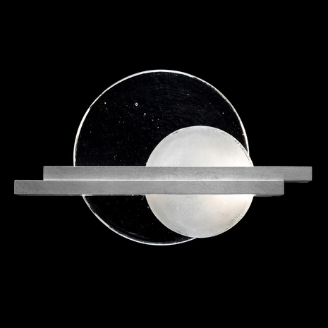 922350-4 Fine Art Lighting Selene 12.75"H LSF Sconce with Silver/Clear & White Glass Finish
