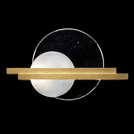 922450-3 Fine Art Lighting Selene 12.75"H RSF Sconce with Gold/Clear & White Glass Finish