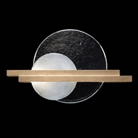 922450-5 Fine Art Lighting Selene 12.75"H RSF Sconce with Soft Gold/Clear & White Glass Finish