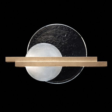 922450-5 Fine Art Lighting Selene 12.75"H RSF Sconce with Soft Gold/Clear & White Glass Finish