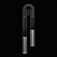 922550-110ST Fine Art Lighting Antonia 28"H LSF Sconce with Black/Brass Finish