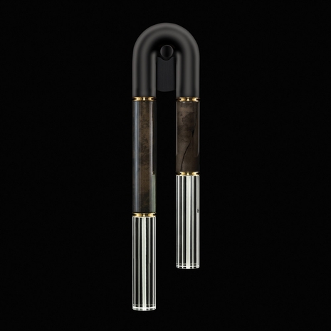 922550-111 Fine Art Lighting Antonia 28"H LSF Sconce with Black/Brass/Charcoal Finish