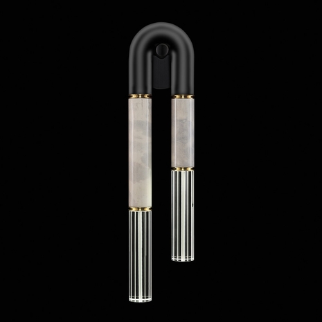 922550-112ST Fine Art Lighting Antonia 28"H LSF Sconce with Black/Brass/Smoke Finish