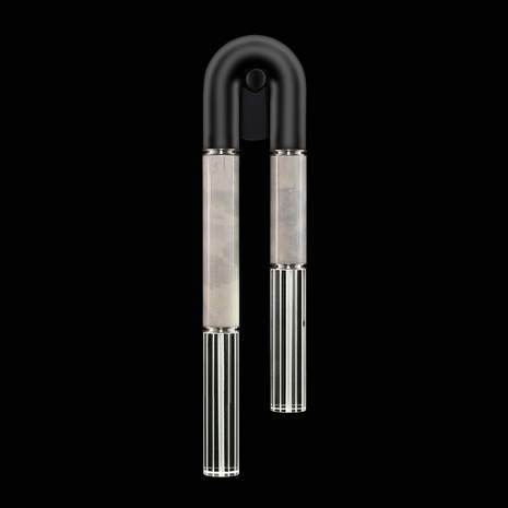 922550-122ST Fine Art Lighting Antonia 28"H LSF Sconce with Black/Nickel/Smoke Finish