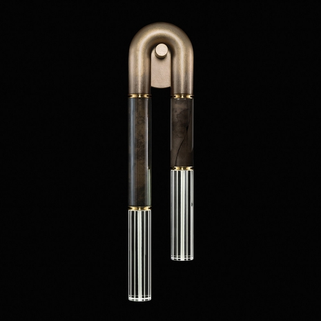 922550-611 Fine Art Lighting Antonia 28"H LSF Sconce with Ombre Bronze/Brass/Charcoal Finish