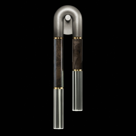922550-711 Fine Art Lighting Antonia 28"H LSF Sconce with Ombre Silver/Brass/Charcoal Finish