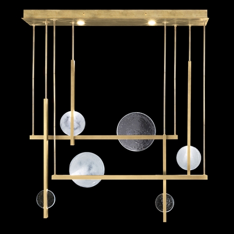 922740-3ST Fine Art Lamps Selene 56.5"W Pendant with Gold Finish