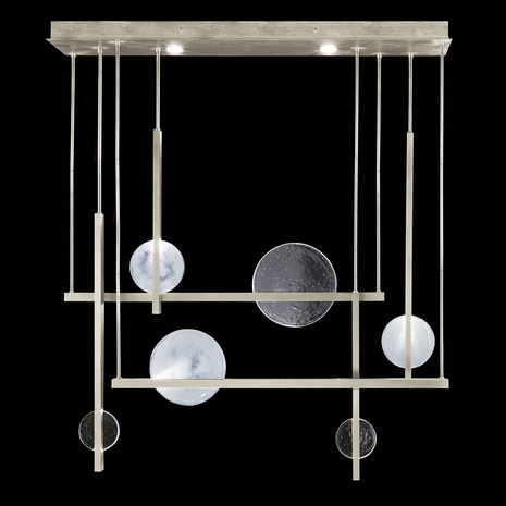922740-4ST Fine Art Lamps Selene 56.5"W Pendant with Silver Finish