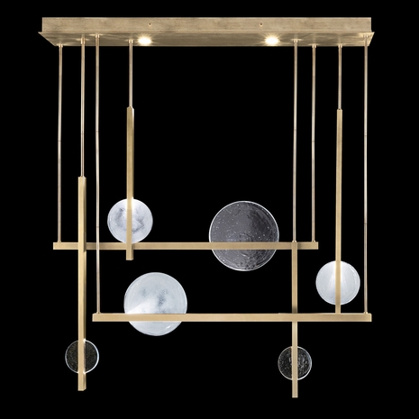 922740-5ST Fine Art Lamps Selene 56.5"W Pendant with Gold Finish