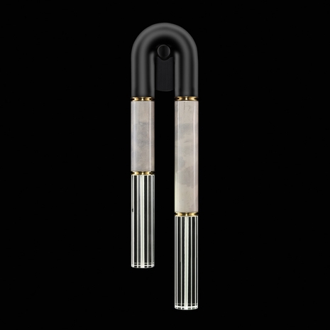 922750-112ST Fine Art Lighting Antonia 28"H RSF Sconce with Black/Brass/Smoke Finish