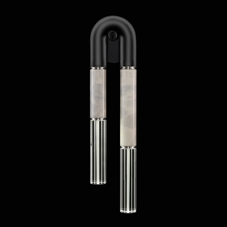 922750-122ST Fine Art Lighting Antonia 28"H RSF Sconce with Black/Nickel/Smoke Finish