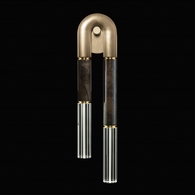 922750-511ST Fine Art Lighting Antonia 28"H RSF Sconce with Soft Gold Leaf/Brass/Charcoal Finish