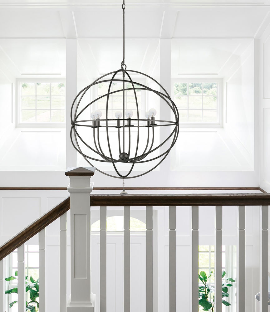 9228EB Crystorama Solaris 6 Light English Bronze Sphere Chandelier