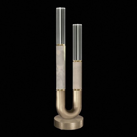 923010-512 Fine Art Lighting Antonia 29.75"H Table Lamp with Soft Gold Leaf/Brass/Smoke Finish
