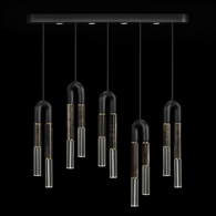 923140-111 Fine Art Lighting Antonia 51.5"W Linear Pendant with Black/Brass/Charcoal Finish