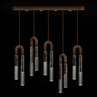 923140-221 Fine Art Lighting Antonia 51.5"W Linear Pendant with Bronze/Nickel/Charcoal Finish