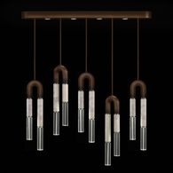 923140-222 Fine Art Lighting Antonia 51.5"W Linear Pendant with Bronze/Nickel/Smoke Finish