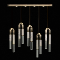 923140-612 Fine Art Lighting Antonia 51.5"W Linear Pendant with Ombre Bronze/Brass/Smoke Finish